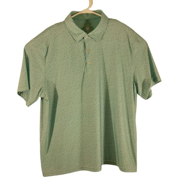 Hickey Freeman Golf polo mens XL Xlarge teal floral all over performance - Picture 1 of 8